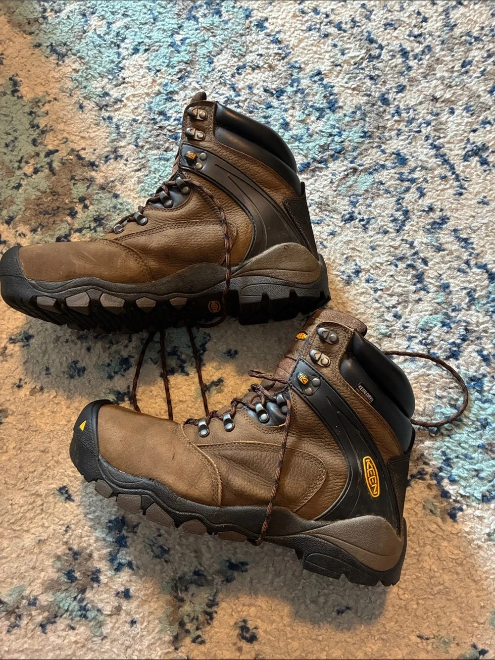 KEEN Men's Utility Brown Lace-Up safety Hiking Boots Workwear size 11 D